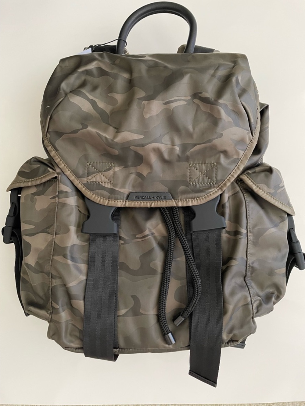 Kendall & Kylie Men's Camo Backpack in Olive and Black